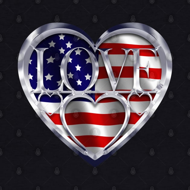American flag heart by DrewskiDesignz
